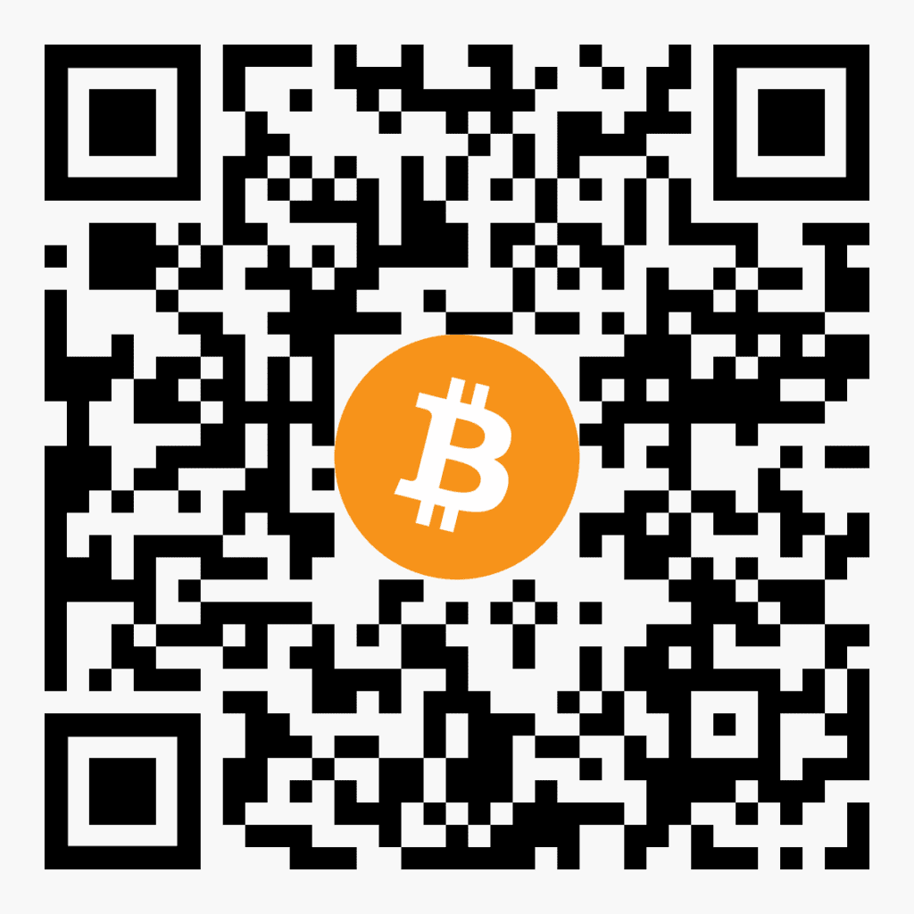a qr code with a bitcoin logo