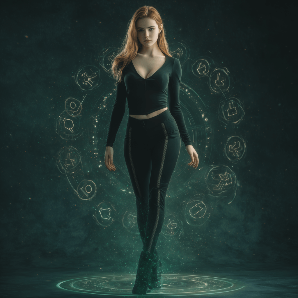 Symbolisches Bild für Konditionierung: Eine Frau bewegt sich durch positive und negative Reize und steht für Belohnung und Sanktion als Mittel der Verhaltenssteuerun